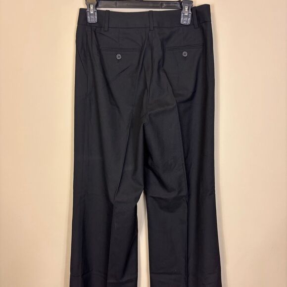 New J. Crew Black Super 120's 100% Wool Wide Leg Dress Pants 4 - Picture 5 of 6